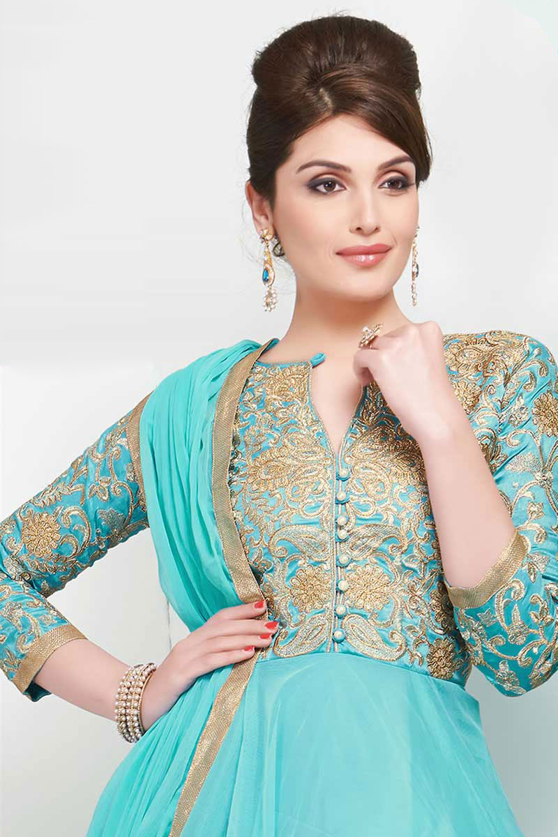 blue churidar models