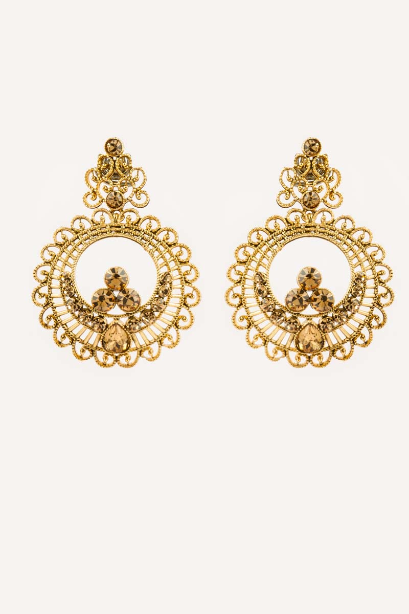 Gold toned Indian Stud partywear earrings Earrings Jewellery