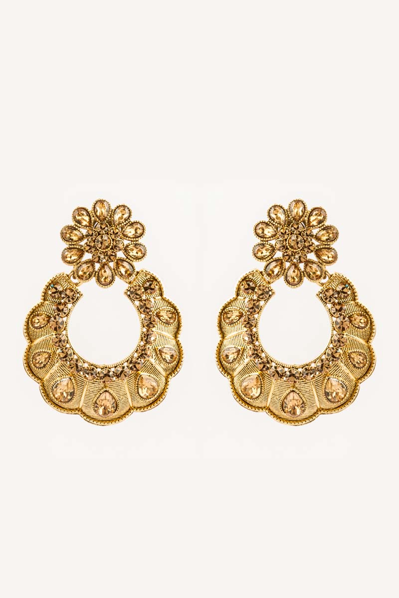 Indian Floral design Gold-Toned earrings