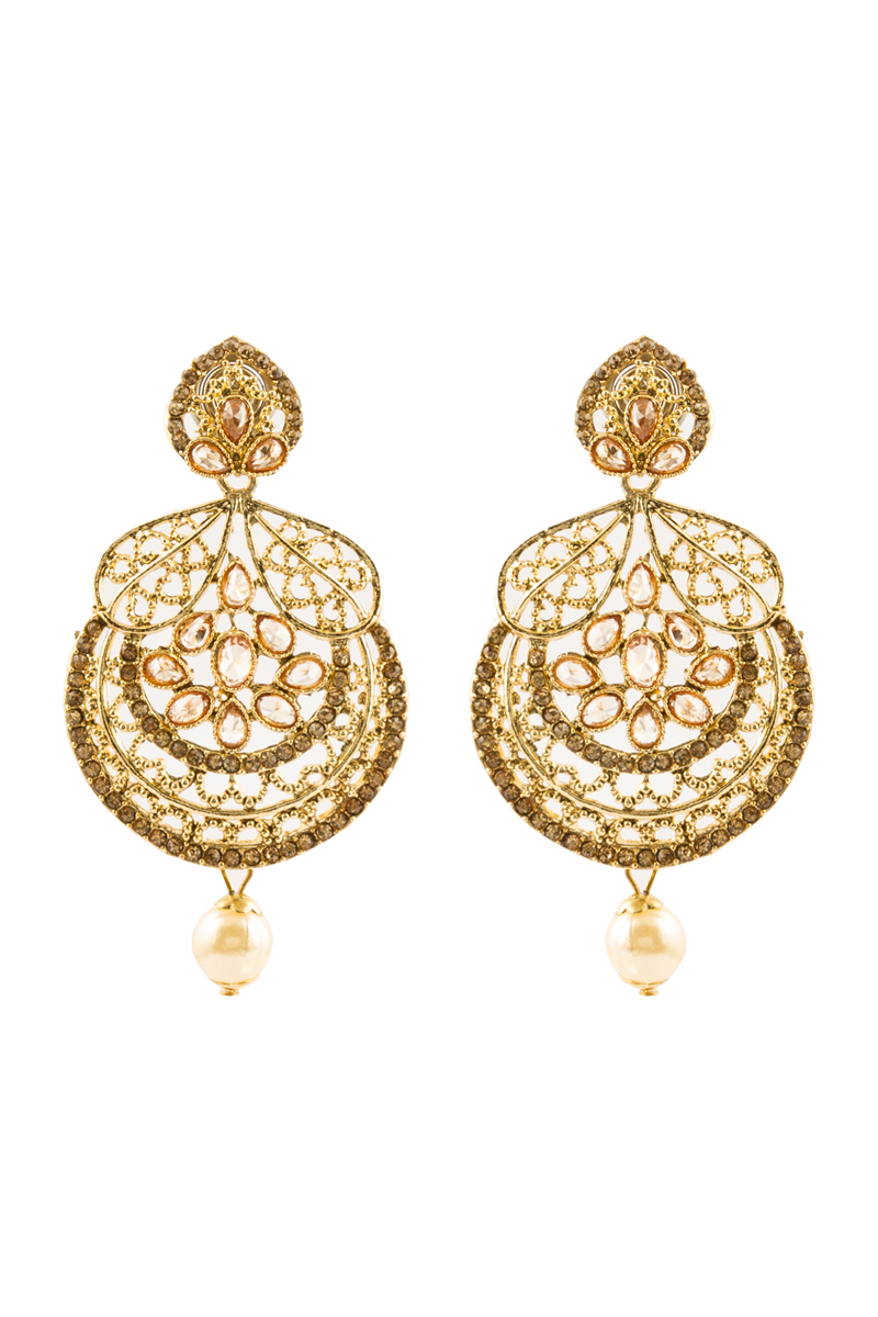 Crystal Studded Jhumka Earrings