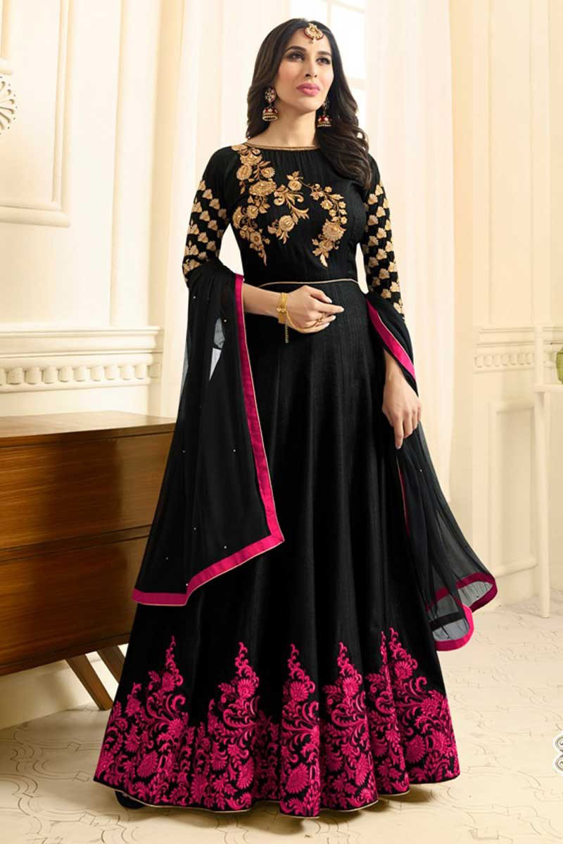 Black and pink anarkali hotsell