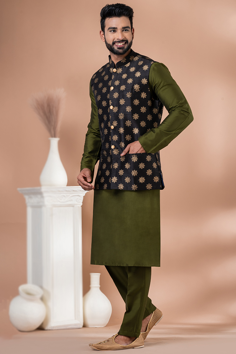 Indian Designer Kurta pajama dress for men with Designer modi hotsell jacket waist coat for Wedding Partywear Plus Size Available