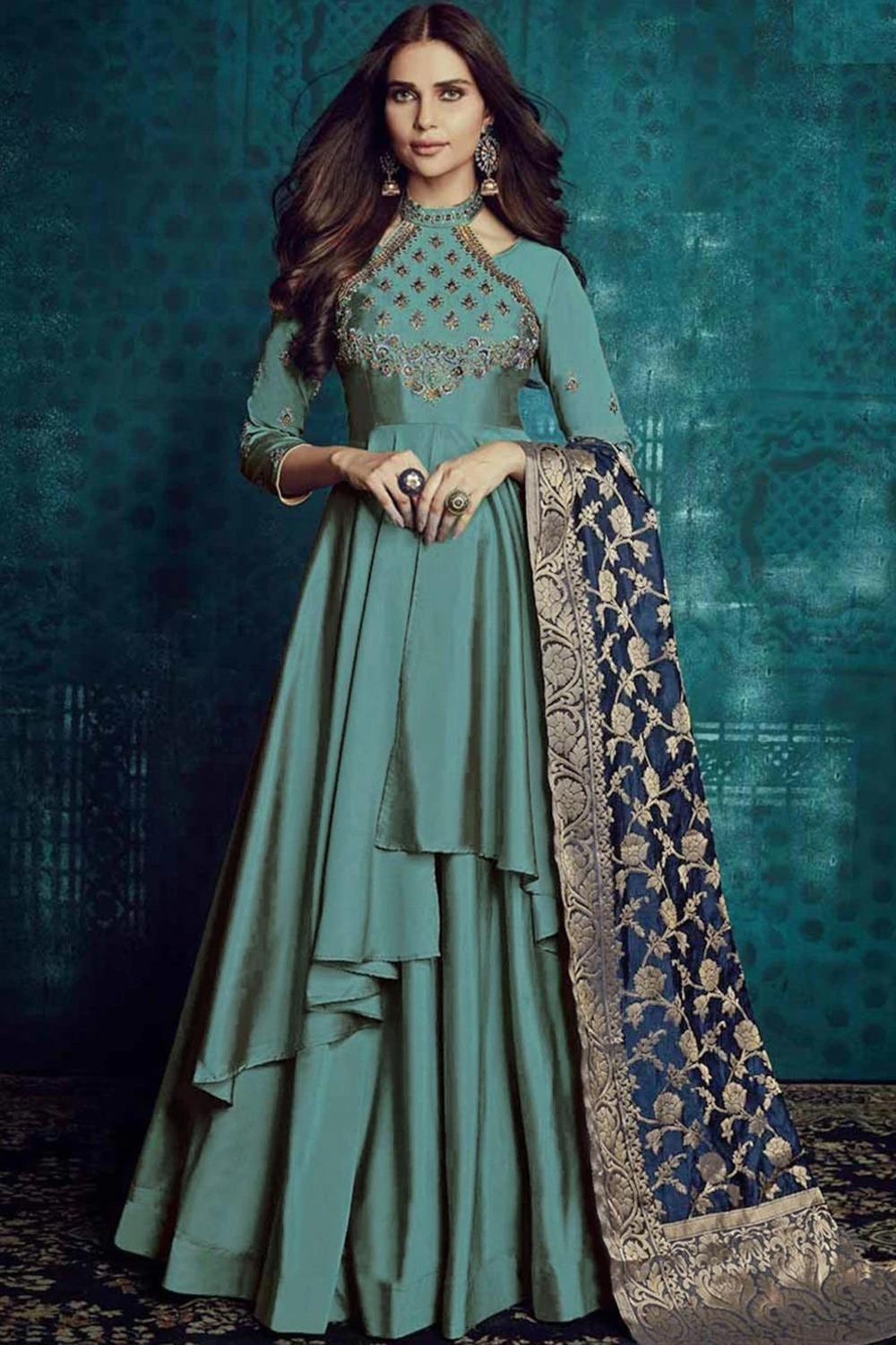 halter neck anarkali dress Marigold Bloom Floral Halter Neck Anarkali with Dupatta