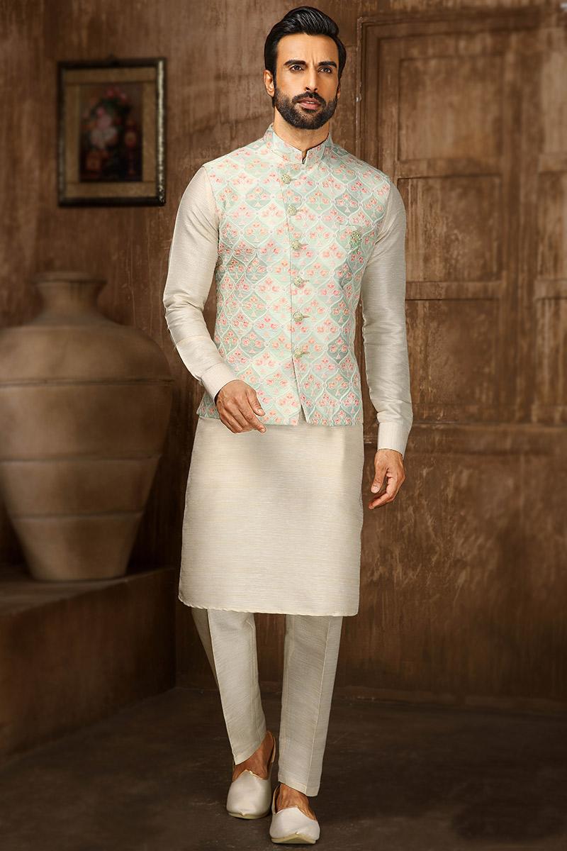 kurta pajama dress Midnight Heritage Edit Navy Blue Designer Set Palkhi Fashion The classic round neckline adds a touch of refinement while the fulllength sleeves enhance its regal allure Black Wedding Wear Kurta Pajama