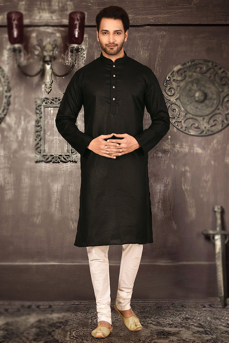 Black kurta pajama party wear hotsell