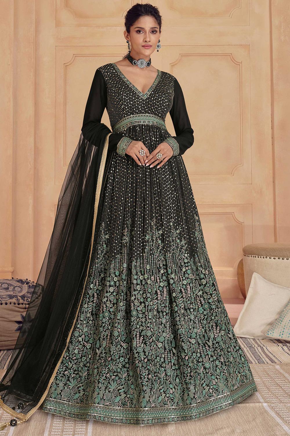 black anarkali dress Georgette Suit With Sequins Work For Diwali Color:Candy_Pink clean only Mermaid Wedding Dresses 2019 Birthday bitch | TikTok