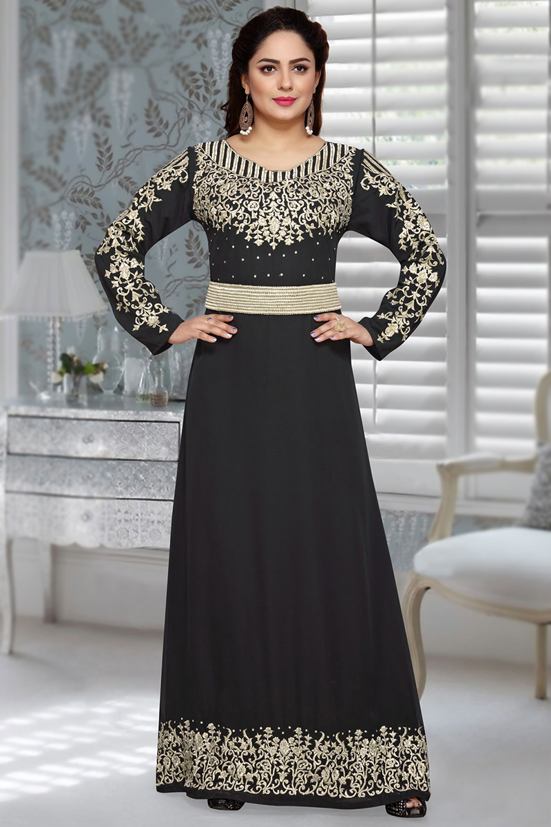 Black long kurti party wear best sale