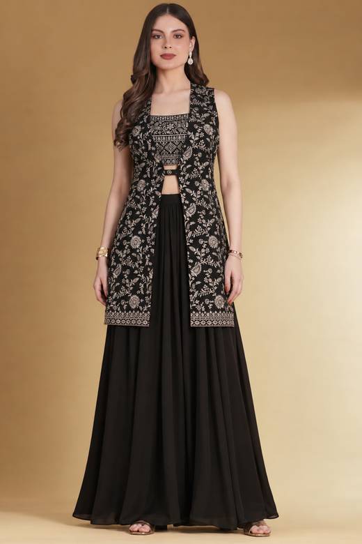 black indo western dress Buy Lehenga Choli Online for Women in USA ready with effortless polish