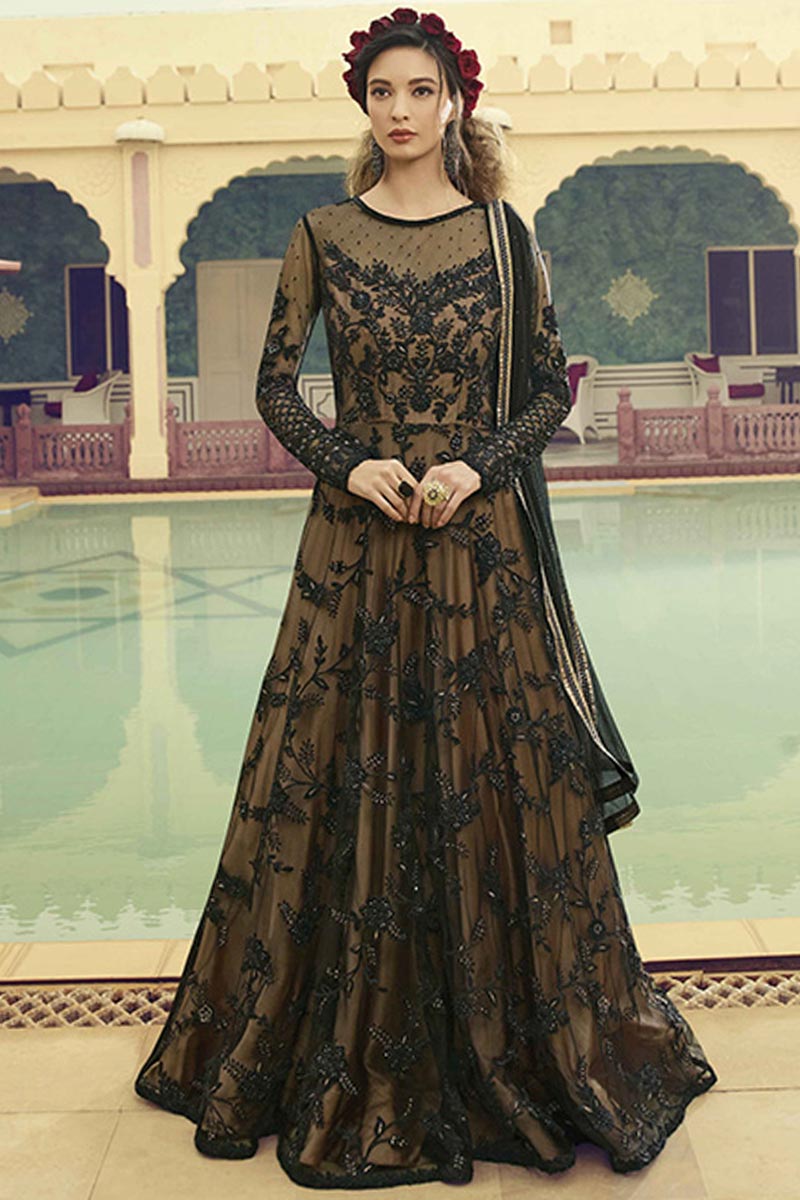 Black net churidar material Clearance