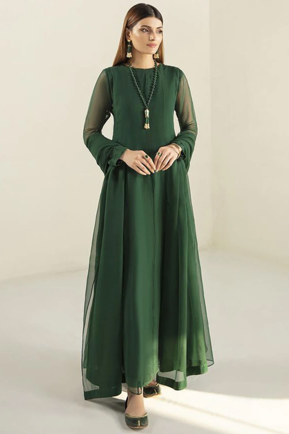 Trending Anarkali Suit in Bottle Green Plain Fabric LSTV115287 Trending Anarkali Suit in Bottle Green Plain Fabric LSTV115287
