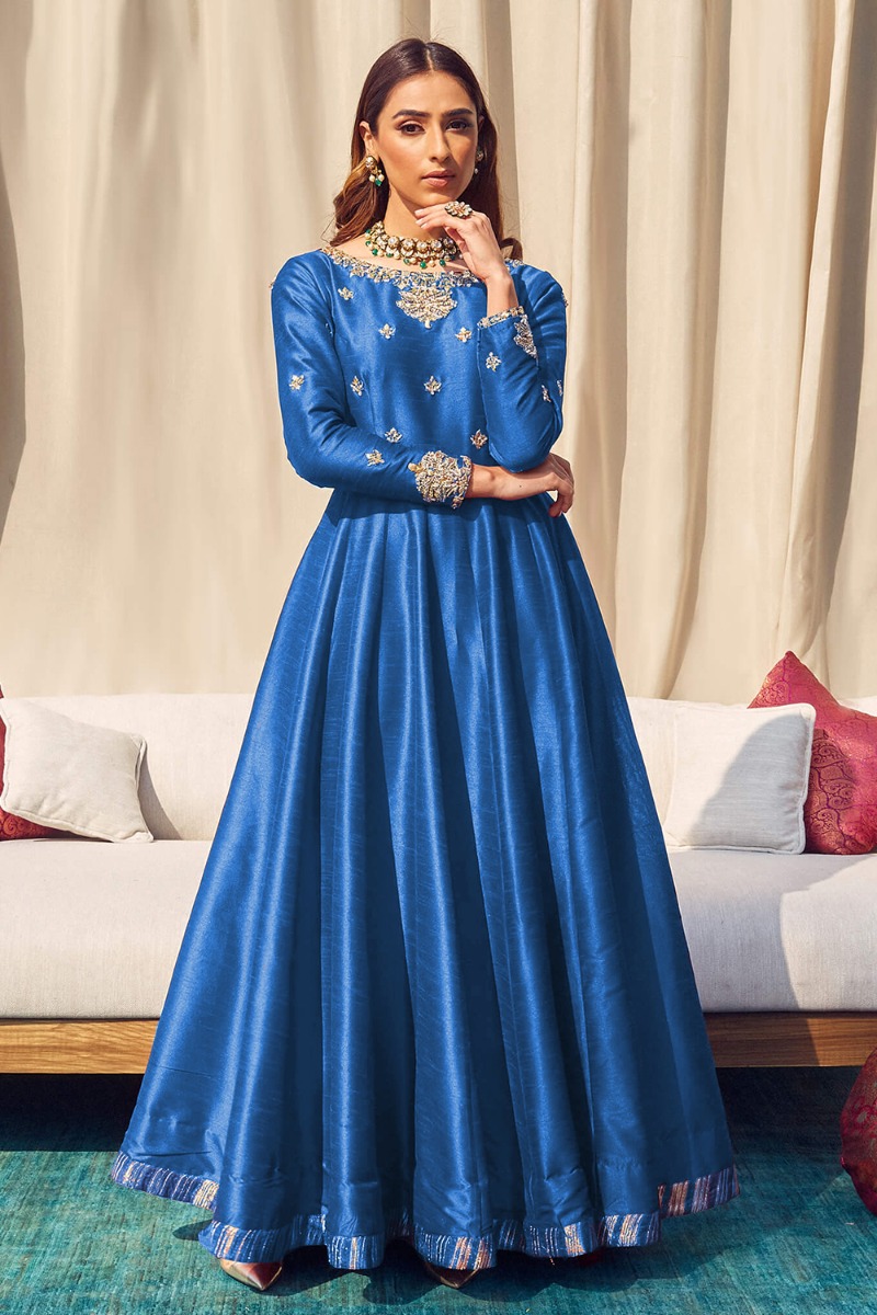 Silk Anarkali Anarkali Suits Wedding Wear INDIA ATTIRES Semi