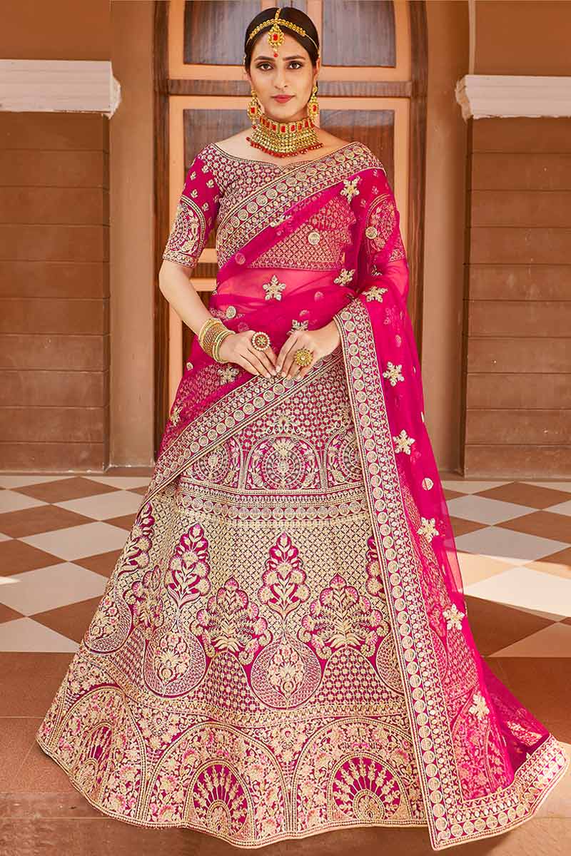 Pink and gold lengha hotsell