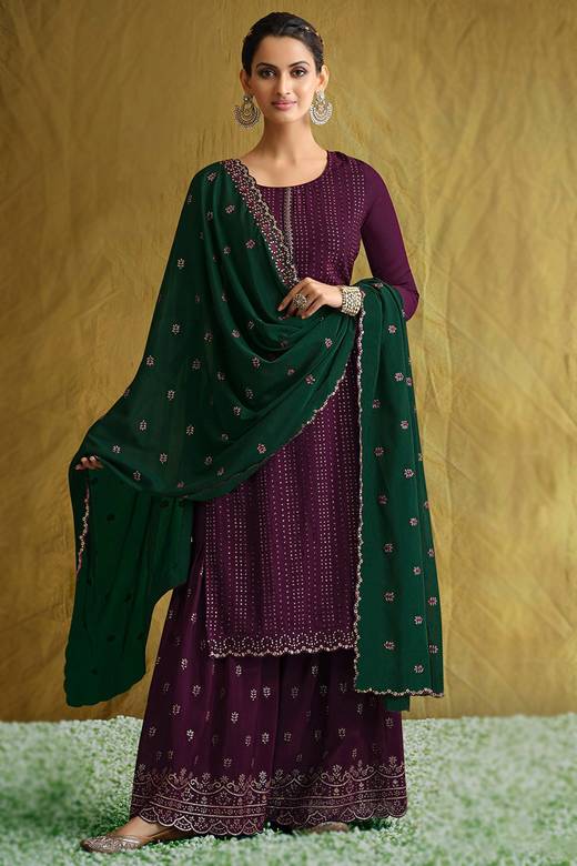 green and purple dress pakistani Buy Chiffon Wedding Clothing Online for Women in USA bridal purple mehndi dress