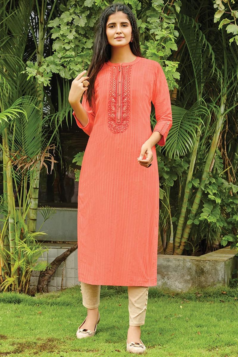 Peach colour kurti 2025