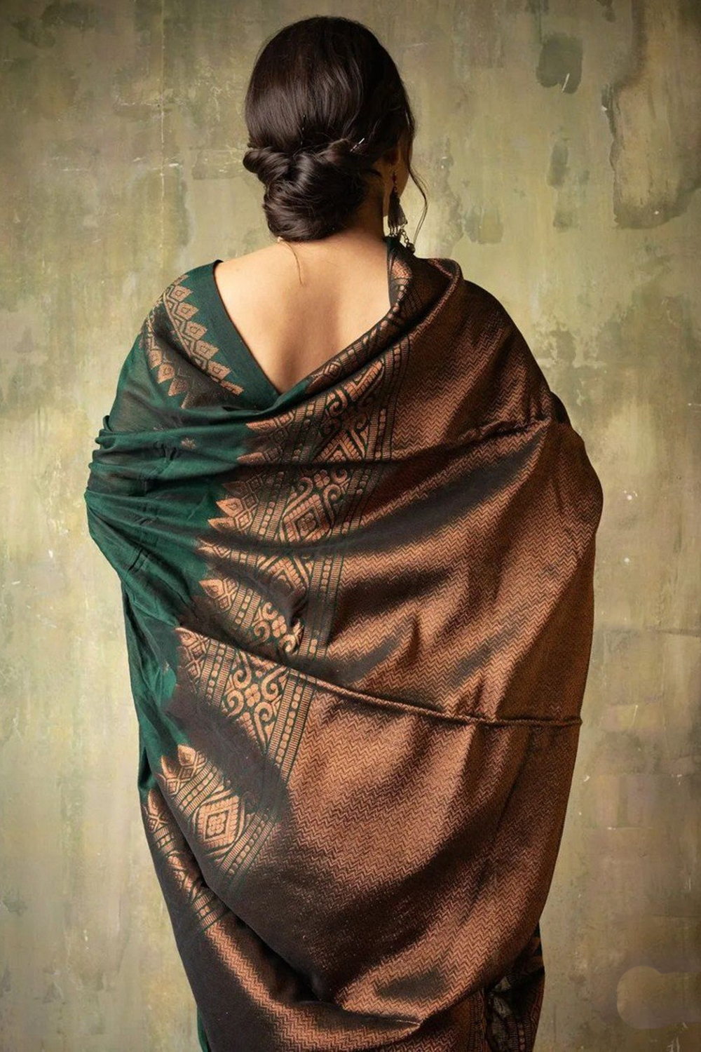 Function Wear Zari Weaving Cotton Musterd Color Saree