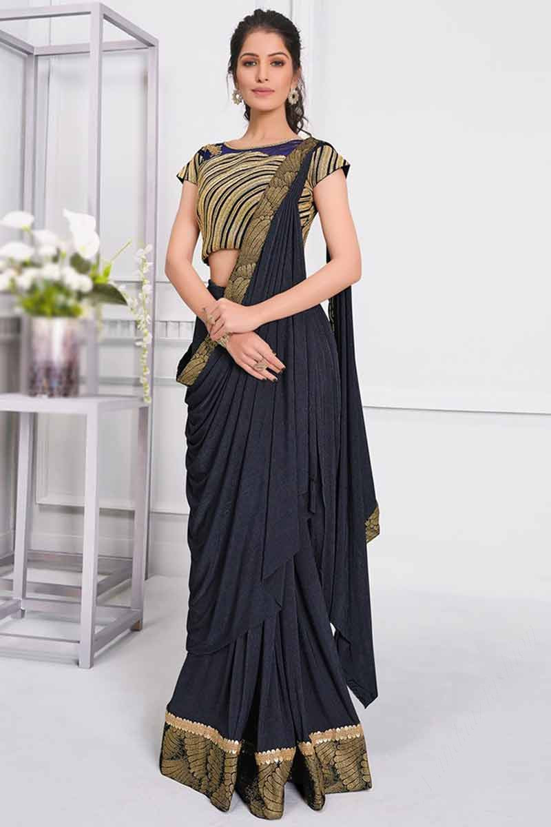 Buy Designer Lace Work Saree Online Shopping | Saree.com by Asopalav
