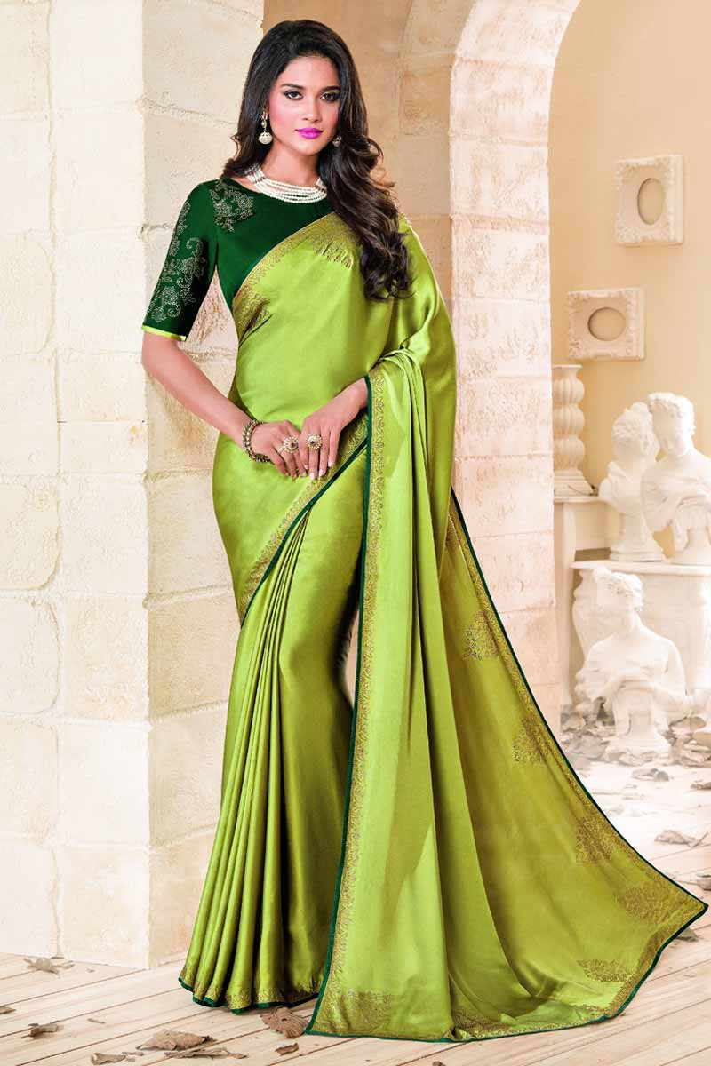 Buy Green Sarees for Women by RAJESHREE Online | Ajio.com