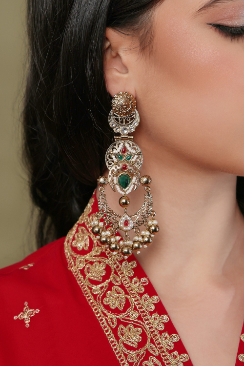 Multi Color Pearl Earrings For Festival