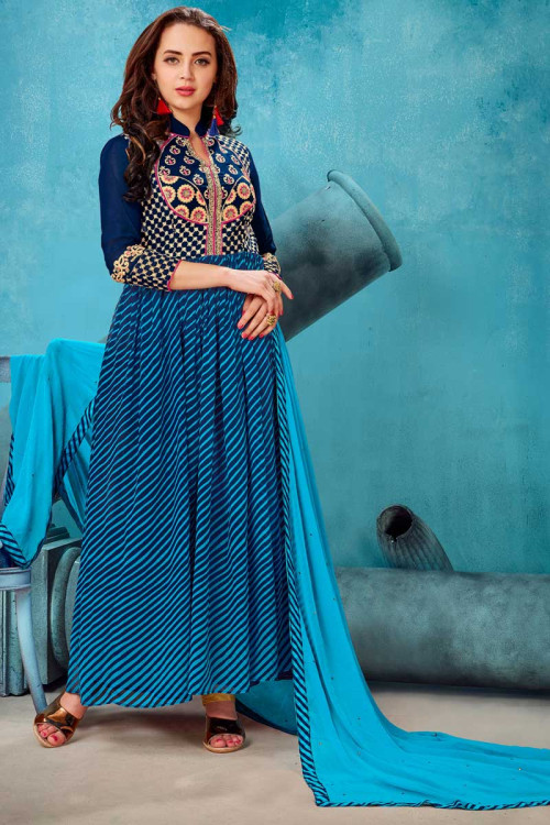 Buy Lovely Net Anarkali Suit In Blue Color Online - LSTV0084 | Andaaz ...
