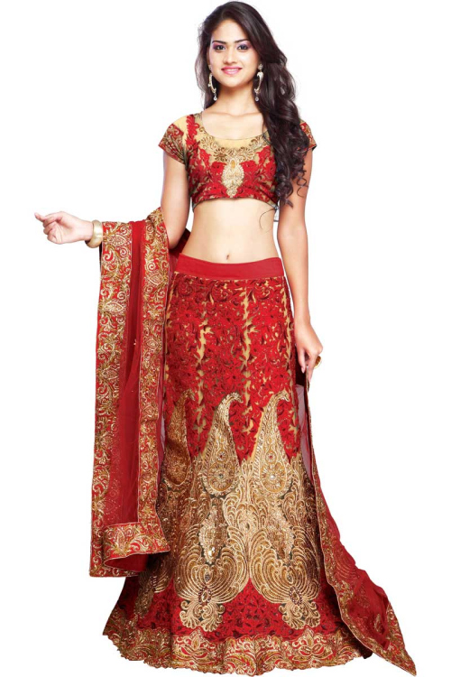 Cream Art Silk Lehenga with Art Silk Choli
