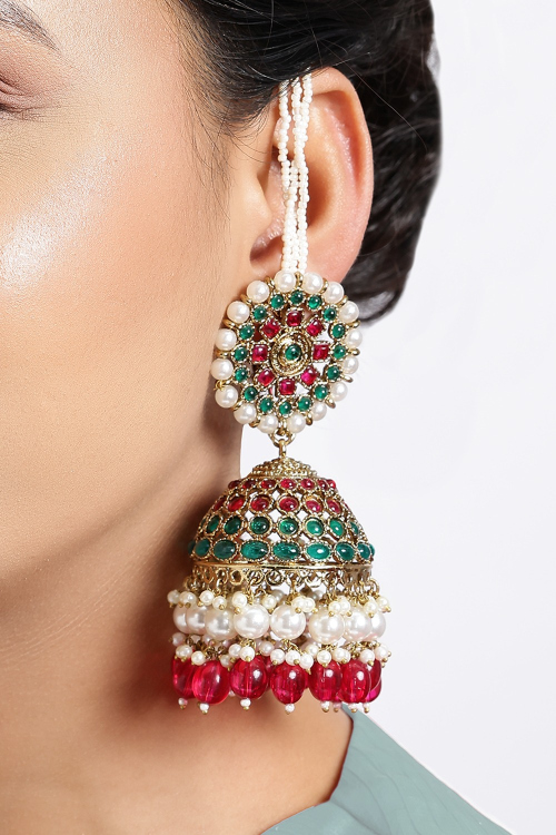 Multi Color Traditional Earrings For Weddings