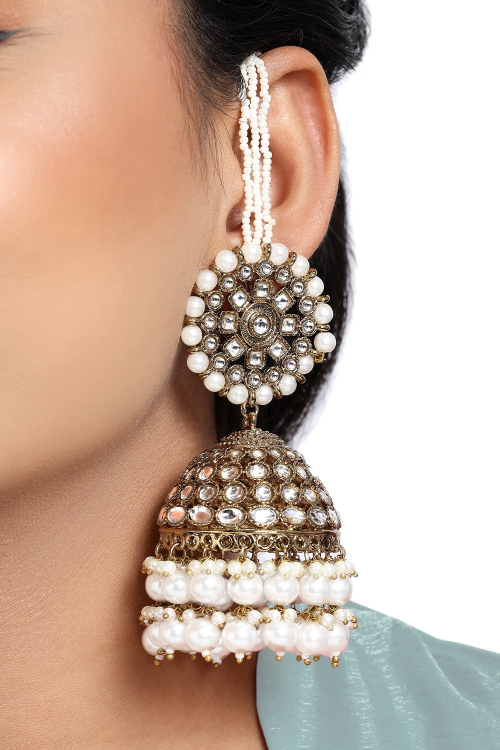 Gold Kundan Earrings For Weddings