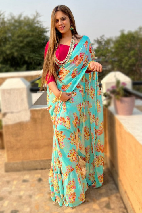 Buy Grey Sarees for Women by Siril Online | Ajio.com