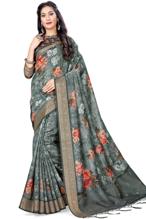 Art Silk Indian Wear Saree In Beige Color