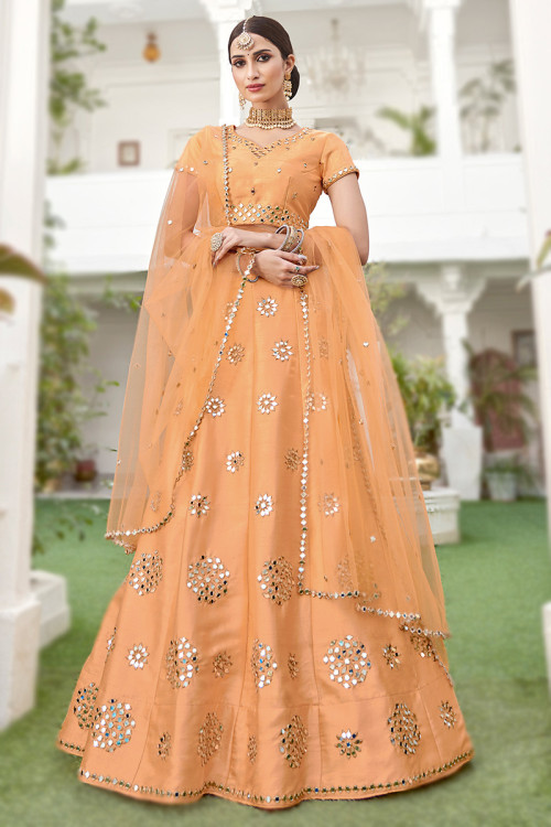Stunning Orange Lehenga Choli Bridal Festive Wear in USA