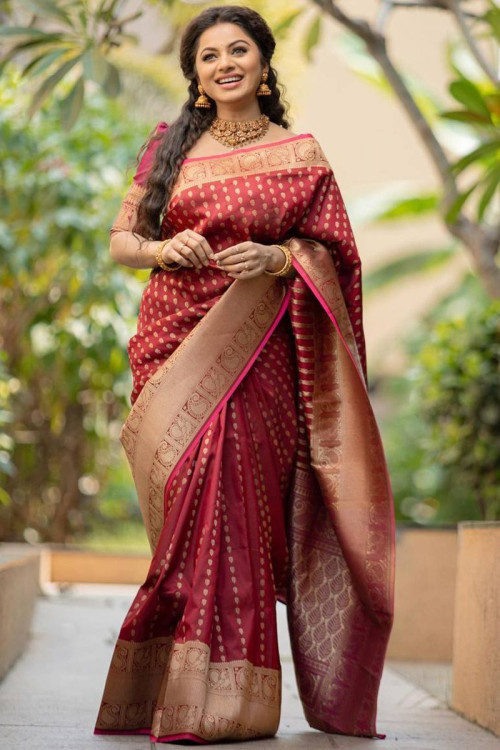 Maroon Sarees Buy Maroon Saree Blouse Online for Women