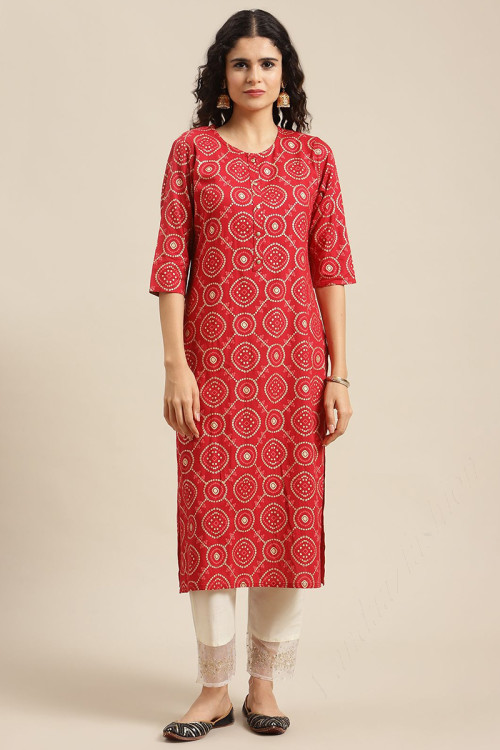 Red kurtis online deals