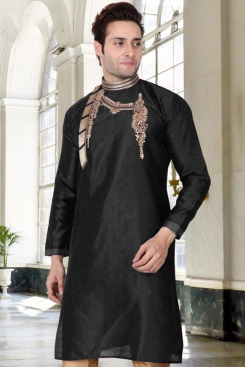 Black kurta pajama new design hotsell
