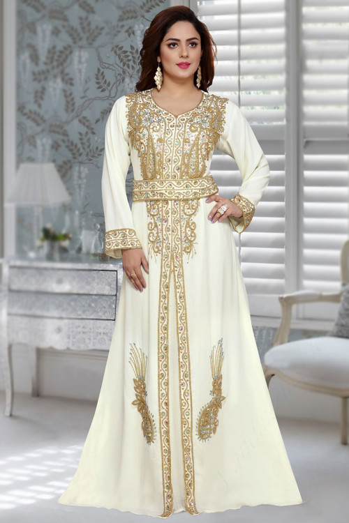Buy 54 3XL Size Front Slit White Plus Size Kurtis Online for Women in USA