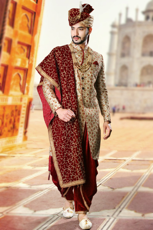 Men s Sherwani Buy Wedding Sherwanis for Grooms Online USA