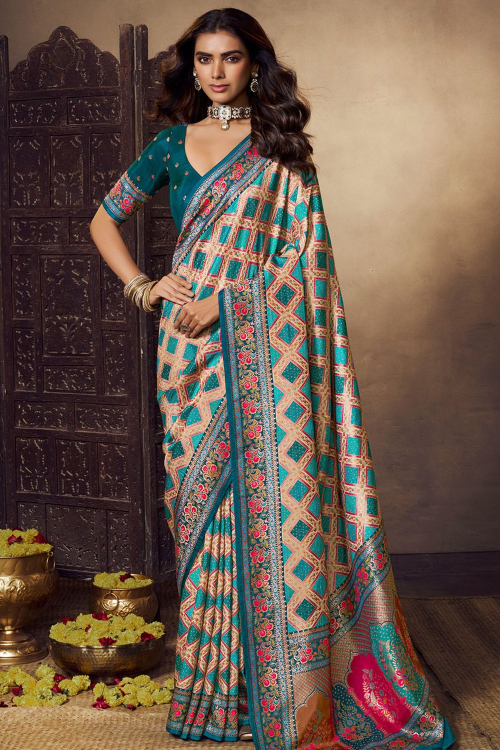 Beige Art Silk Weaved Saree For Festival