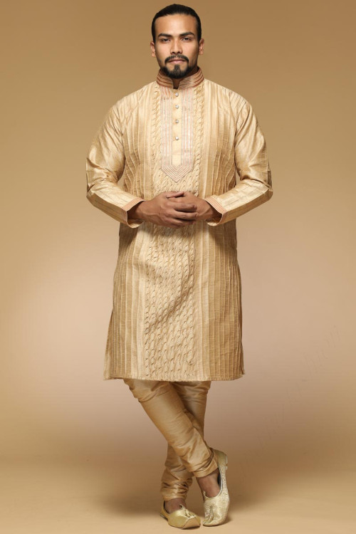 Beige Color Men's Kurta Pajama for Eid