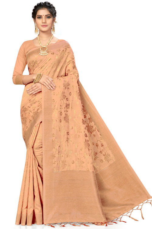 Silk Indian Wear Saree In Beige Color