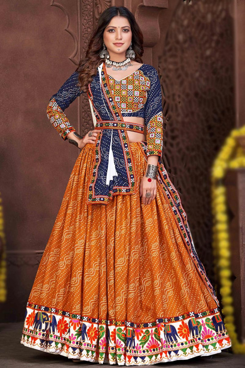 Lehenga Choli from Rajasthan with Thread Embroidery and Large Sequins |  Exotic India Art