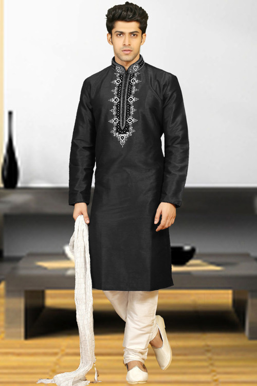 Shop Black Kurta Pajama for Men Online Andaaz Fashion USA