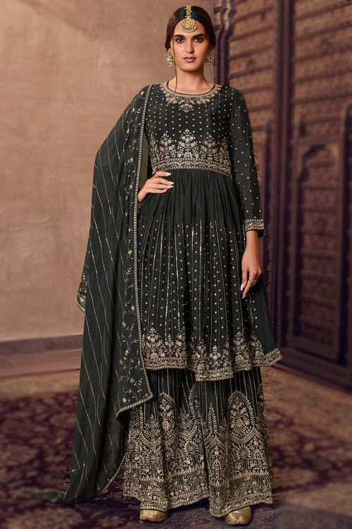 Buy W Black Cotton Embroidered Sharara for Women Online @ Tata CLiQ