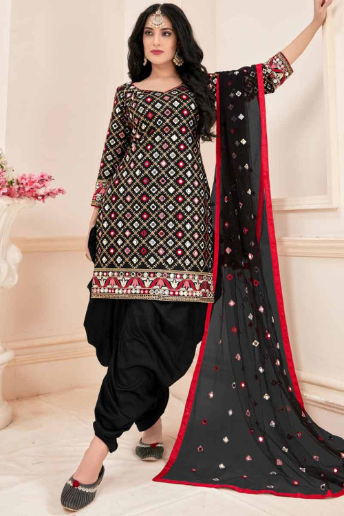 Black Sequin Shalwar Kameez, Women Punjabi Suit Patiala Indian Salwar Plus  Size Kurta Made to Measure Suit for Womens Free Earrings - Etsy