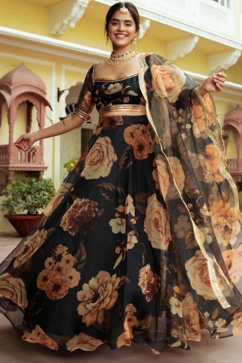 Buy Floral Printed Lehenga Choli Online for Women in UK