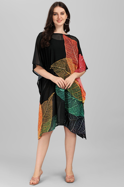 Buy Indo Western Black Georgette Plus Size Kurtis Online for Women in USA