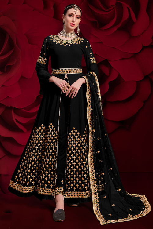 Black Georgette Anarkali Suit