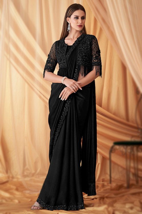 Black saree jacket sale