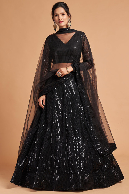 Simple black lehenga choli sale