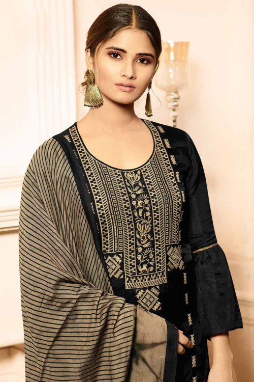 black palazzo suit