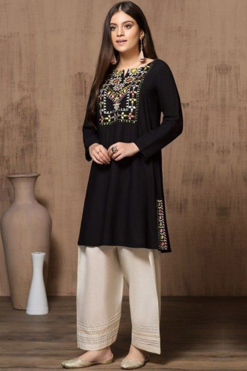 black palazzo suit