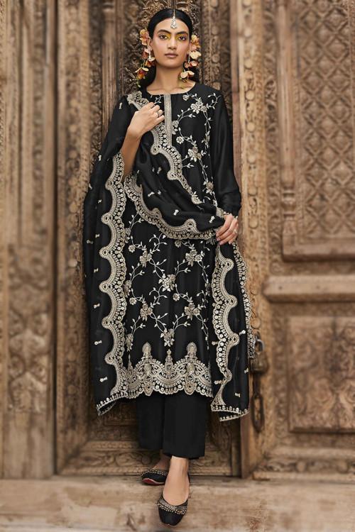 Buy 52 XXL Size Black Organza Eid Collection Online for Women in USA
