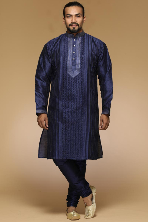Wedding Blue Color Kurta Pajama for Men